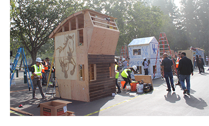 Structures take shape in the lot