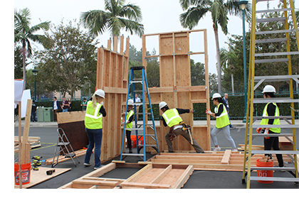 Students work on their build