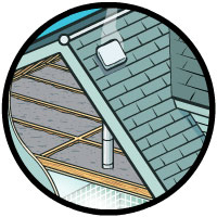 Vent in roof for attic