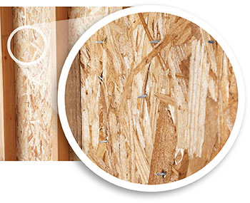 Using wood structural panel sheathing as a nail-base for brick ties, siding and trim is IRC compliant.