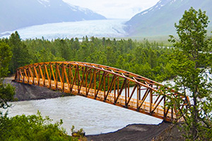 Glulam in Placer River Timber Truss Bridge