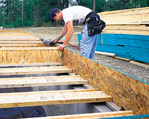 Rimboard used with I-joist floor joist